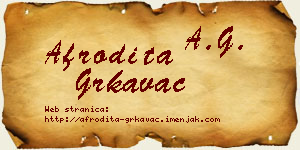 Afrodita Grkavac vizit kartica